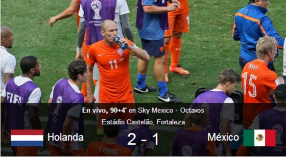 Holanda 2 - 1 México