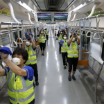 Desinfectan el Metro