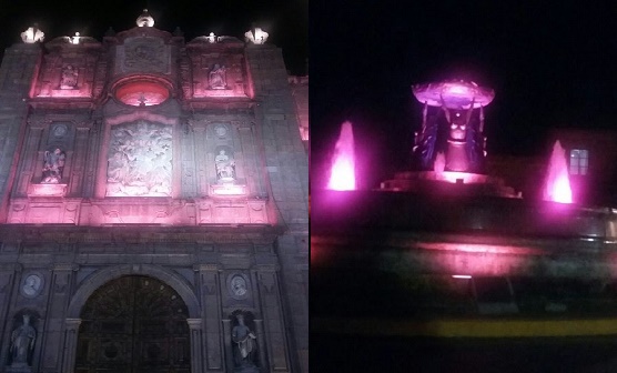 Ayuntamiento de Morelia Ilumina Edificios de Color Rosa