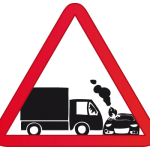 trailer camion coche auto choque accidente