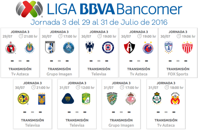 Partidos-Liga-MX-Jornada-3